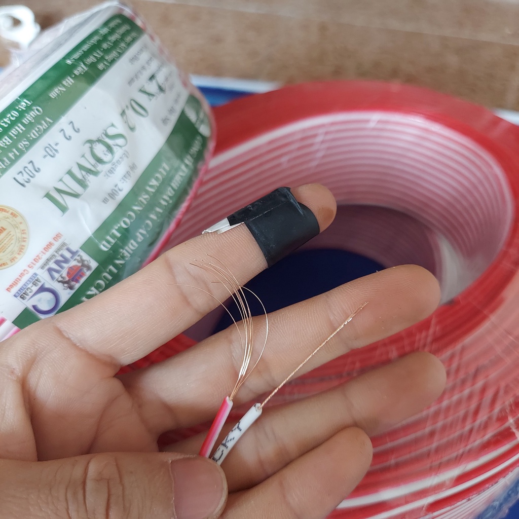 Dây điện đôi màu trắng đỏ lõi đồng mềm và chịu nhiệt