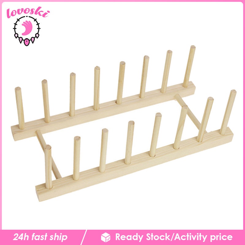 Khay Gỗ Đựng Dụng Cụ May Vá 8 / 16 Lỗ Tiện Dụng