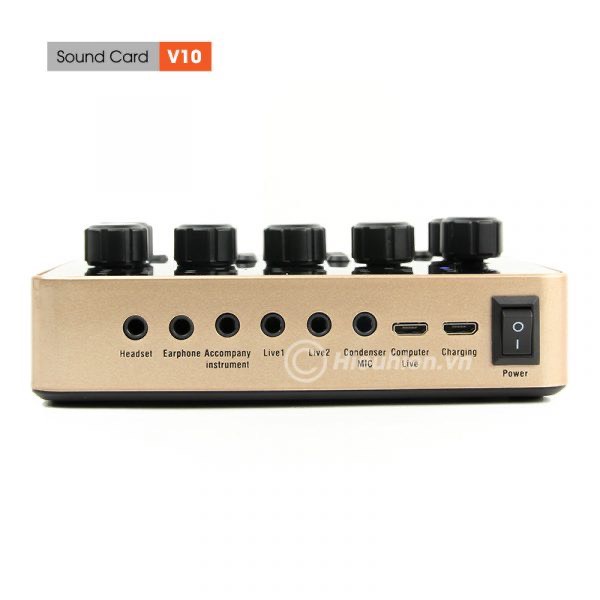 Sound Card V10 2022 Bluetooth. Chuyên Thu Âm, Livestream, Karaoke, Hỗ Trợ Autotune, Dễ Dàng Lắp Đặt. Bảo Hành 12 Tháng