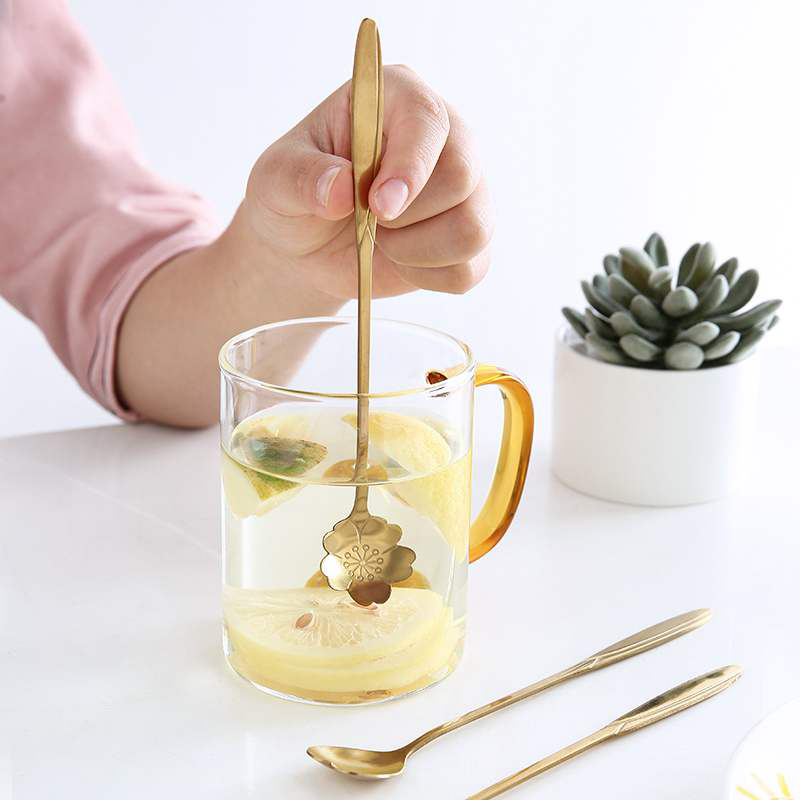 Thìa pha cafe/ chè/ ăn tráng miệng bằng kim loại hình hoa tinh tế thanh lịch