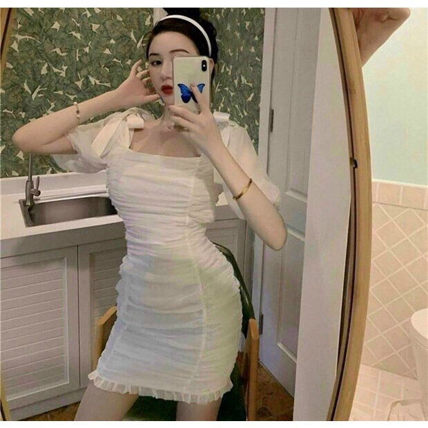 ĐẦM BODY NHÚN ÔM TAY BỒNG SIÊU XINH