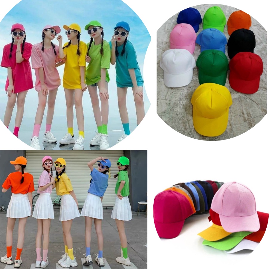 NÓN MŨ LƯỠI TRAI TRƠN NHIỀU MÀU SẮC ĐI KÈM ĐỒNG PHỤC NHÓM