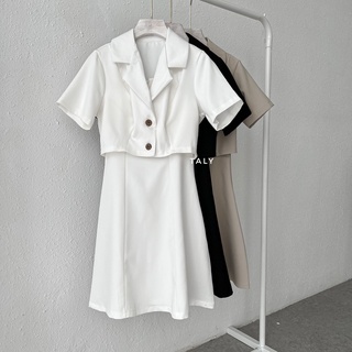 Set đầm 2 dây + blazer crop taly s27044