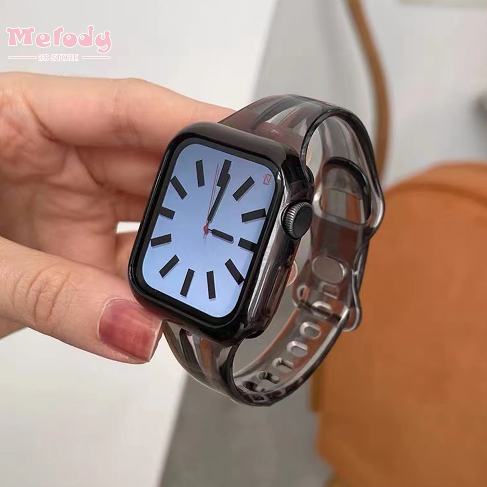 Dây Đeo Bằng silicone Trong Suốt Cho Đồng Hồ Thông Minh iwatch 8 / 7 / 6 / SE / 5 / 4 / 3 8 45 / 44 / 42 / 41 / 40 / 38mm
