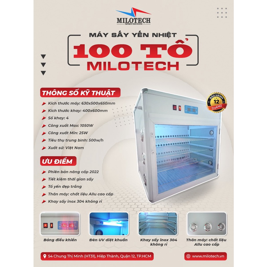 [Giá rẻ nhất] Máy Sấy Tổ Yến 100 Tổ (Tạng Khuôn Đắp Tổ)