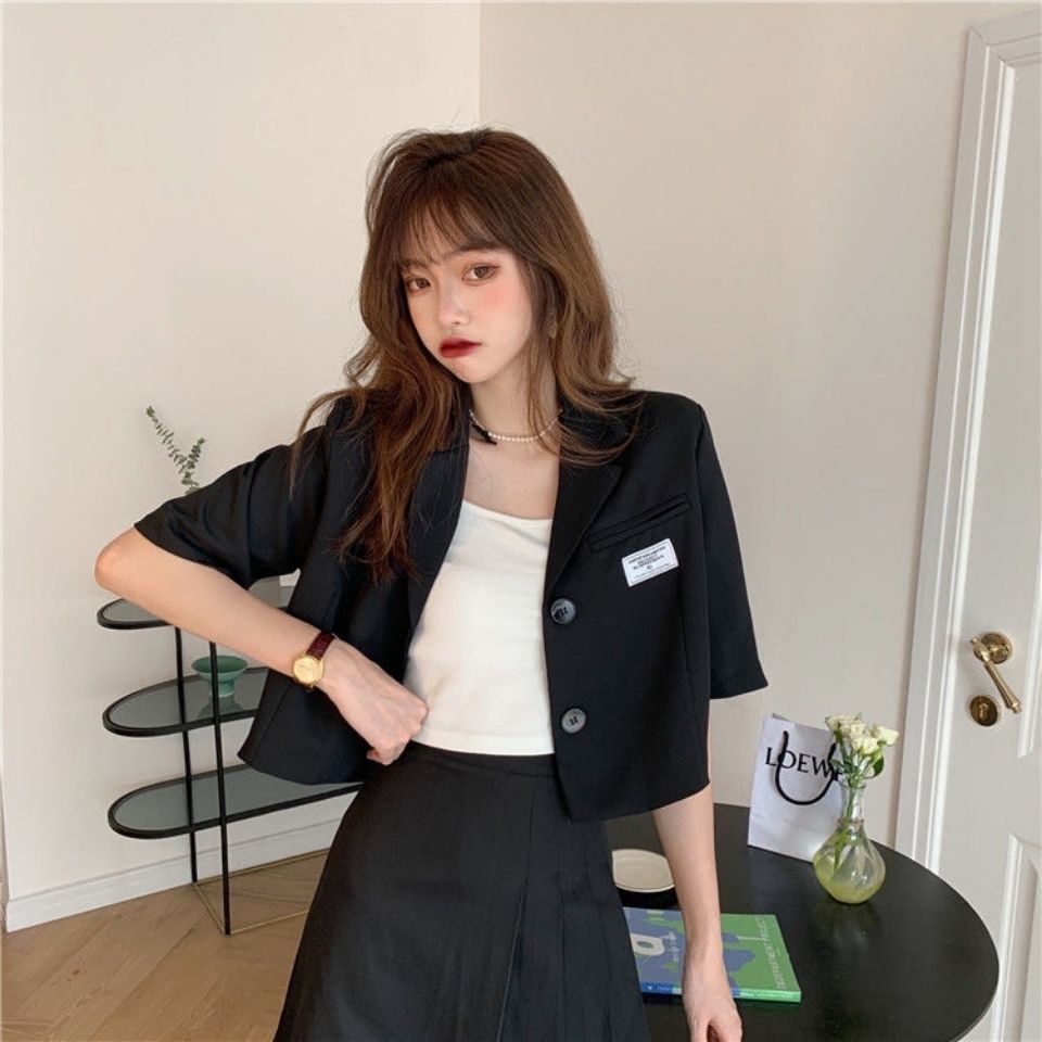 Áo khoác vest BH dáng ngắn rộng thời trang Hàn Quốc cho nữ