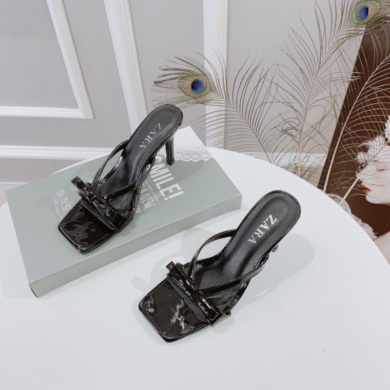 Hàng có sẵn Guốc nơ gót nhọn 7cm