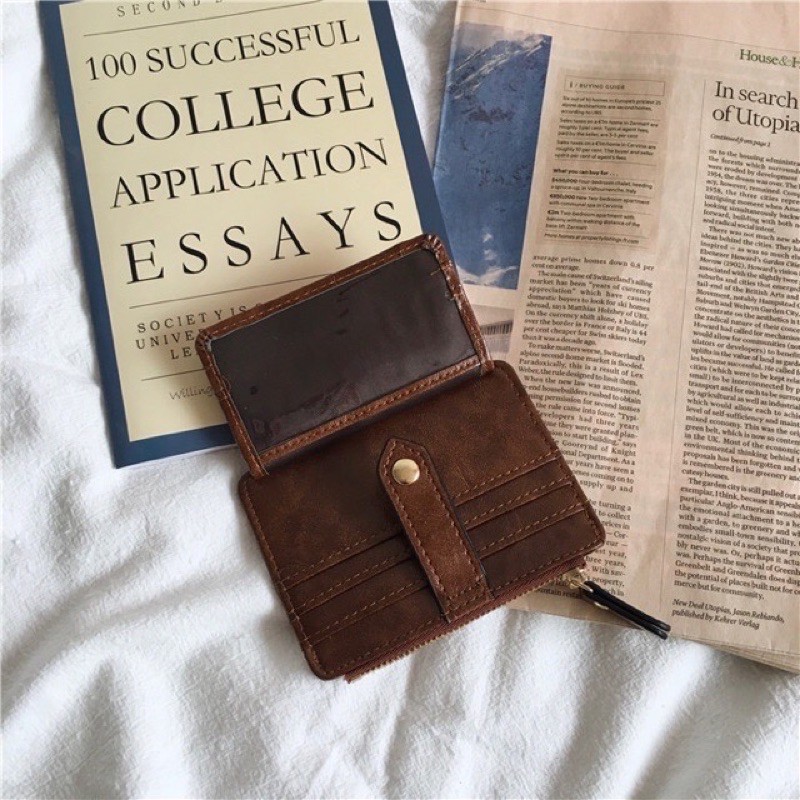 ví da mini đựng thẻ tiền vintage nam nữ đều dùng được | BigBuy360 - bigbuy360.vn