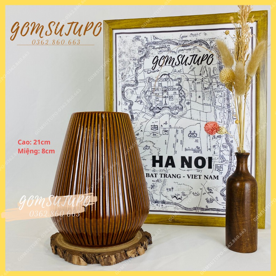 Bộ 3 Lọ Hoa Decor - Gốm Sứ Bát Tràng - Bình Hoa - gomsutupo - Gốm Sứ TUPO - Trang Trí