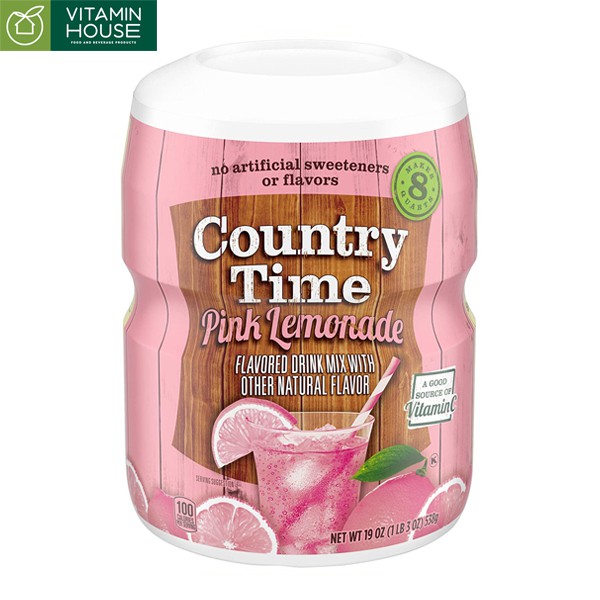 Bột Pha Chanh Đào Pink Lemonade Country Time 538g - VITAMIN HOUSE