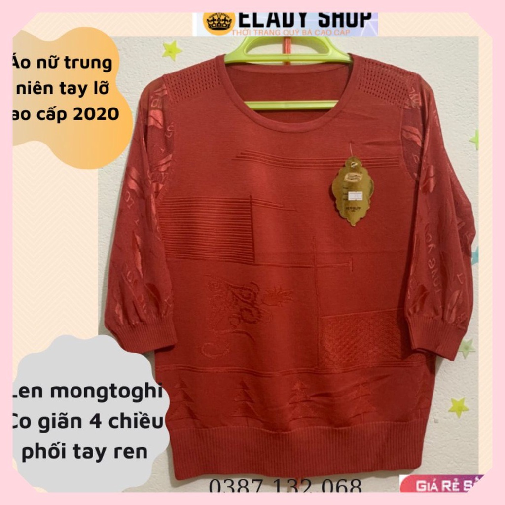 Áo trung niên nữ đẹp ⚡ FREESHIP ⚡ Áo len nữ trung niên nữ Quảng Châu cao cấp chất vải mongtoghi đẹp mịn mát không bị xù