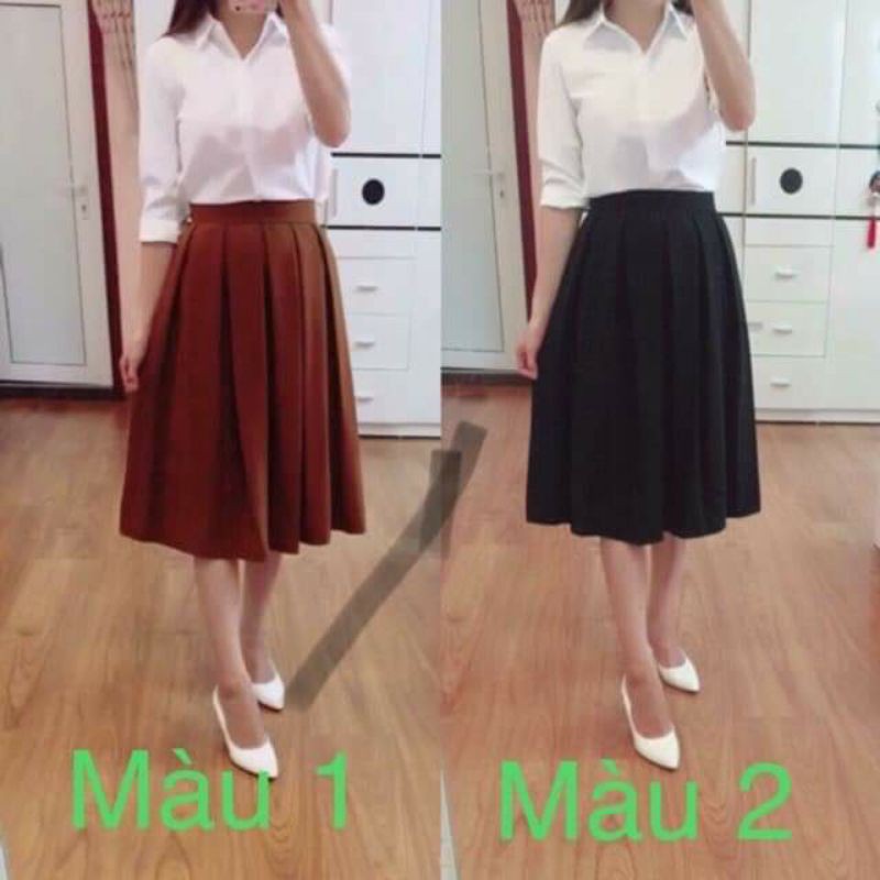 Chân Váy Xếp Ly Công Sở Xinh Sang Chảnh.