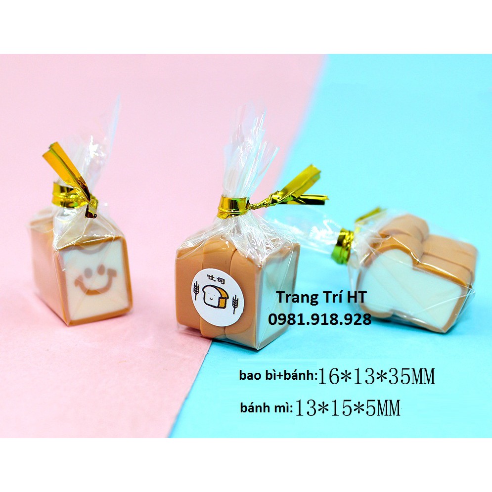 Mô Hình Bánh Mì Sandwich Phụ Kiện Trang Trí Slime Nhà Búp Bê