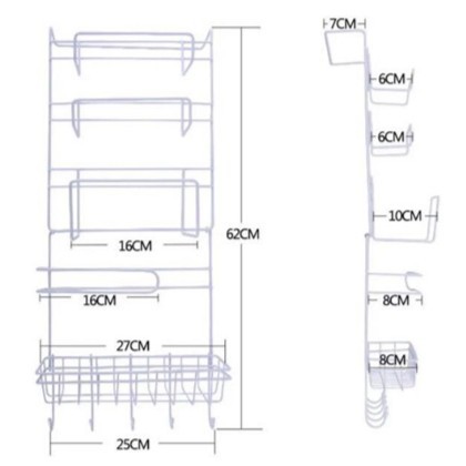 Giá treo đồ đa năng cạnh tủ lạnh