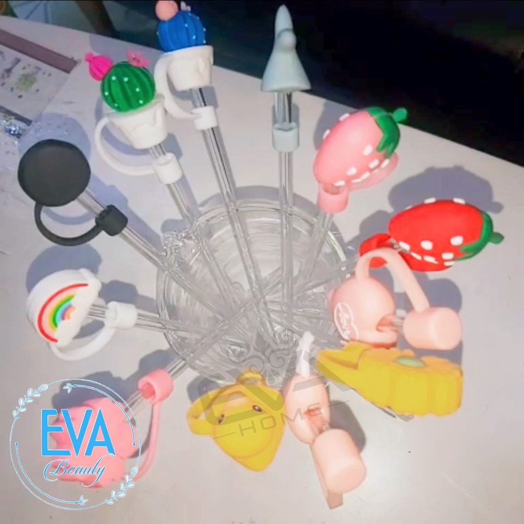 Nút Đậy / Nắp Đậy Ống Hút Silicone 3D Chống Bụi Hoạ Tiết Hoạt Hình Dễ Thương SP3452