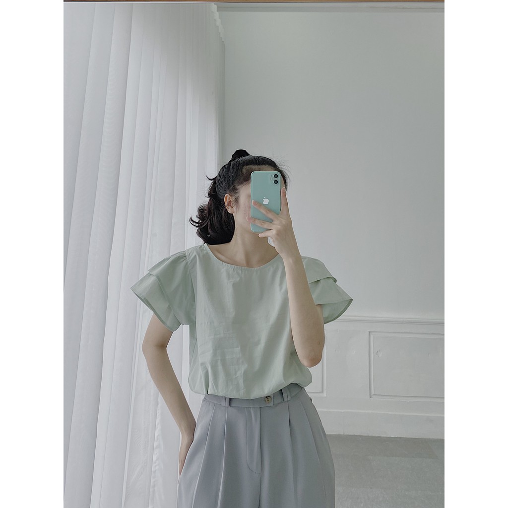 YU CHERRY | Áo nữ Bubble Cotton Top YA373