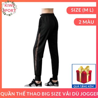 quần thể thao nữ big size vải dù jogger có 2 màu phối lưới siêu mát, đồ tập gym nữ cho người béo-CR026