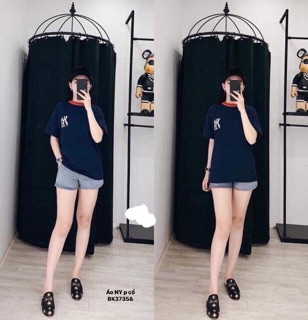 Áo phông NY cổ phối màu (BK)