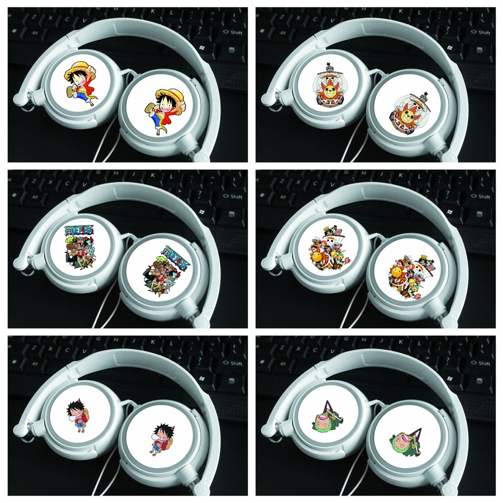 Tai nghe One Piece Đảo Hải Tặc anime chibi dạng chụp cắm dây có mic tặng ảnh nhỏ gọn tiện lợi thời trang