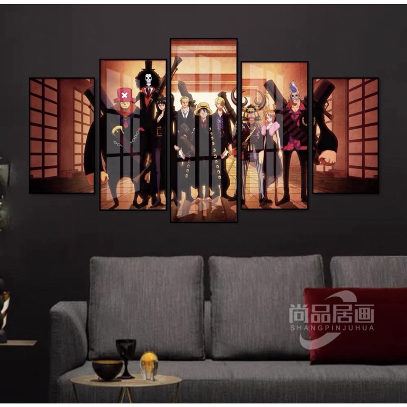Tranh One Piece Tráng Gương Treo Tường Luffy/ Zoro/ Đảo Hải Tặc/ Tranh anime/ Hoạt Hình Decor Phòng Game/ Live stream