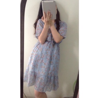 Váy hoa nhí chân xoè tầng vintage
