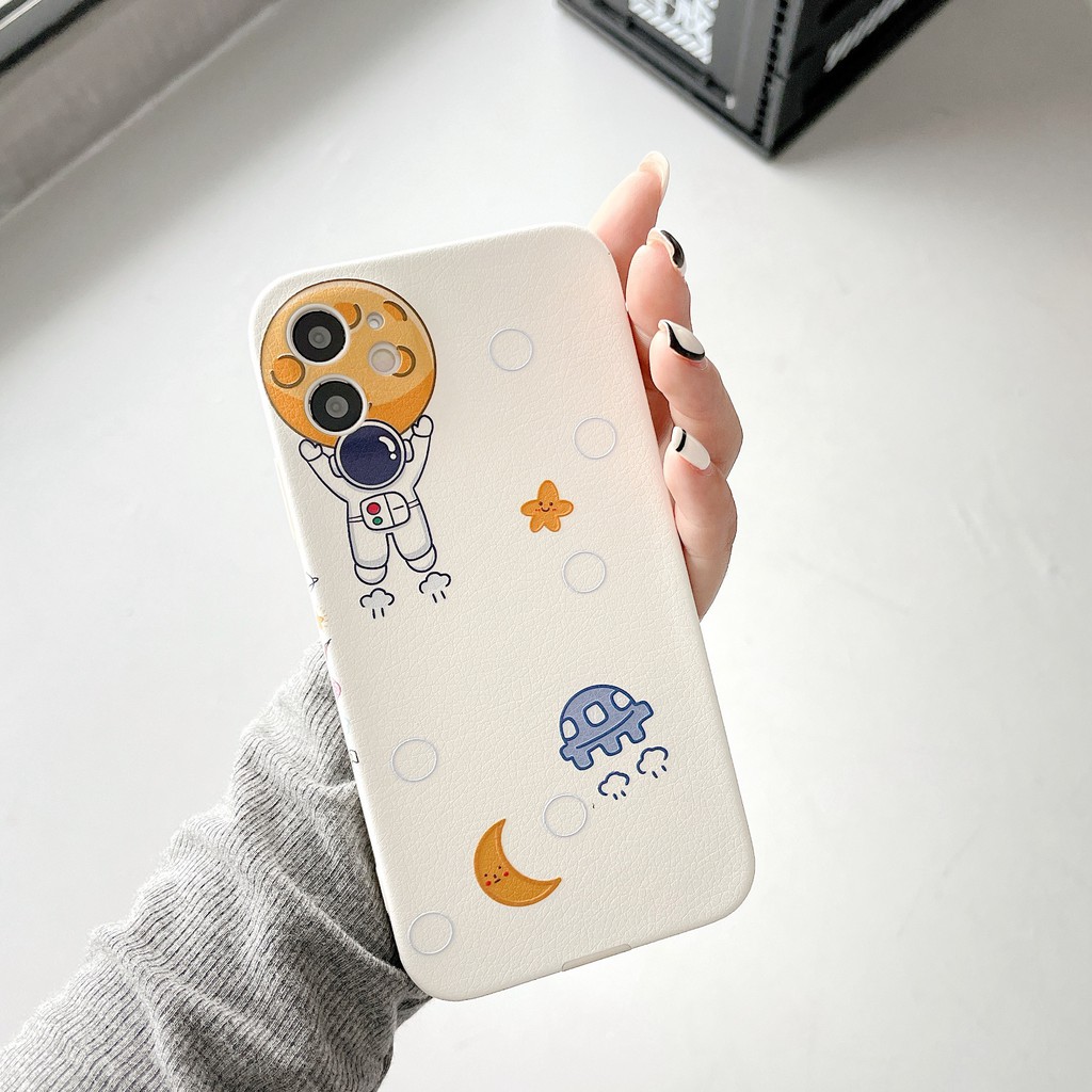 iPhone Case iPhone 11 Pro Max / iPhone12 / iPhone X / iPhone 7 Plus / iPhone 8 / iPhone 6 / iPhone 11 Moon Astronaut Mobile Phone Shell Anti Drop Sheep Skin