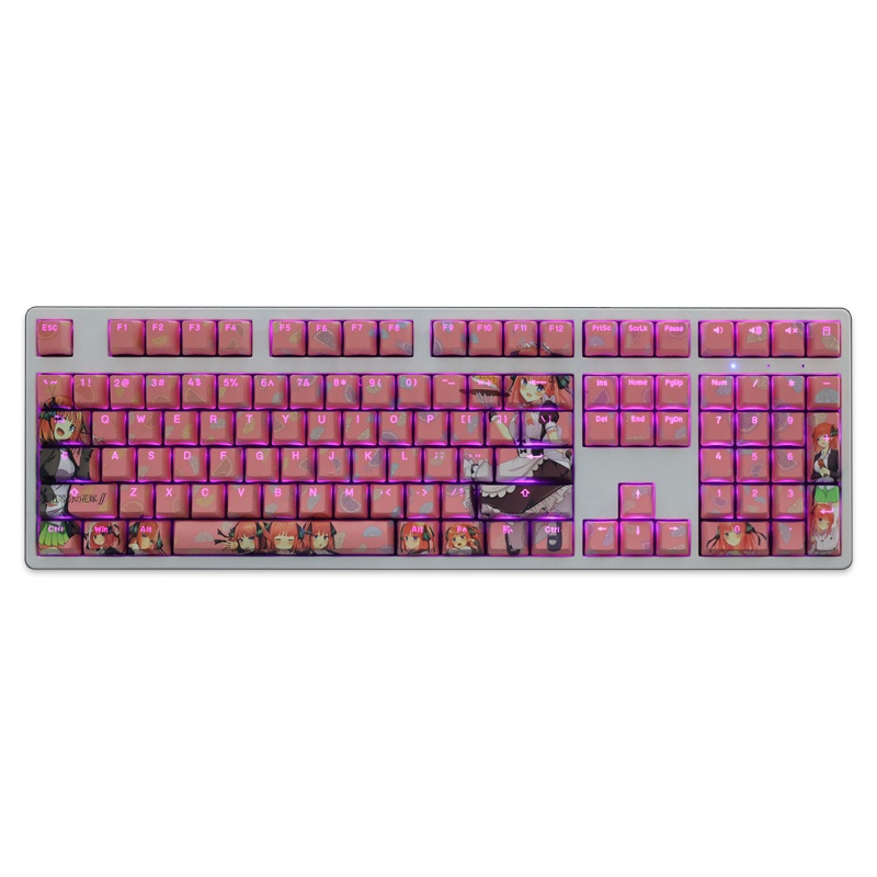 Nakano Nino keycaps The Quintessential Quintuplets theme keycaps OEM profile PBT Dye-thăng hoa bàn phím cơ học keycaps Anime keycaps xuyên sáng 108 phím