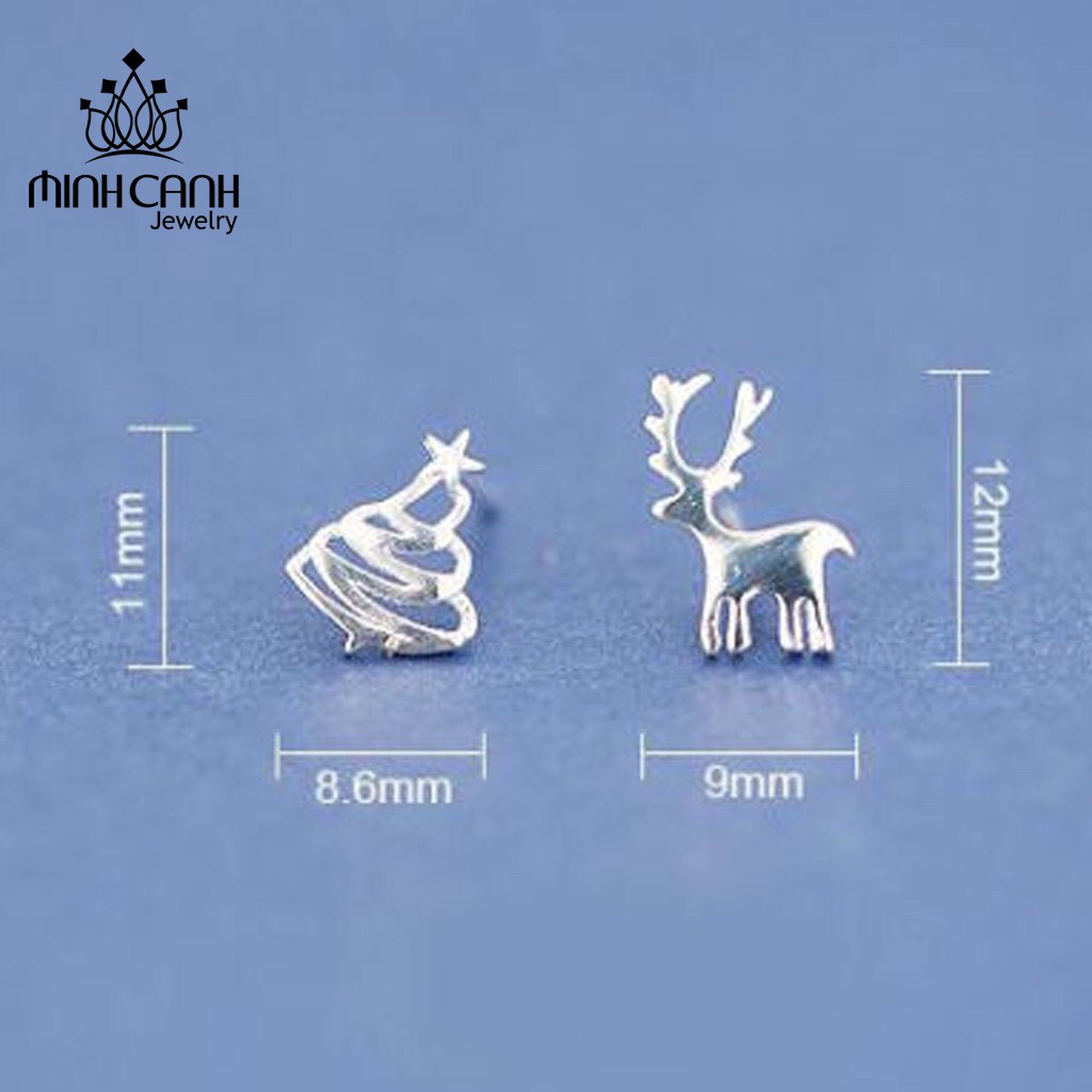 Bông Tai Bạc Giáng Sinh Tuần Lộc Và Cây Thông Noel - Minh Canh Jewelry