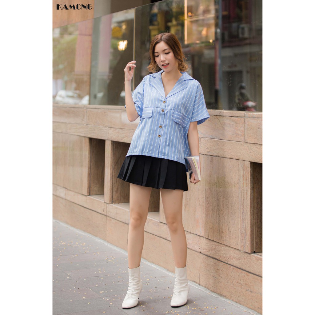 Áo cổ vest kẻ sọc KAMONG A047 | BigBuy360 - bigbuy360.vn