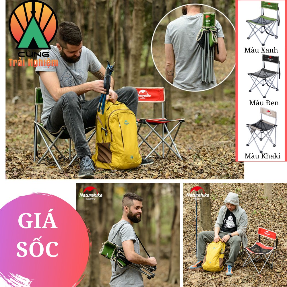 [CHÍNH HÃNG] Ghế Xếp Cầm Tay Siêu Nhẹ Cho Du Lịch Picnic Dã Ngoại Đọc Sách Câu Cá NatureHike NH16J001-J