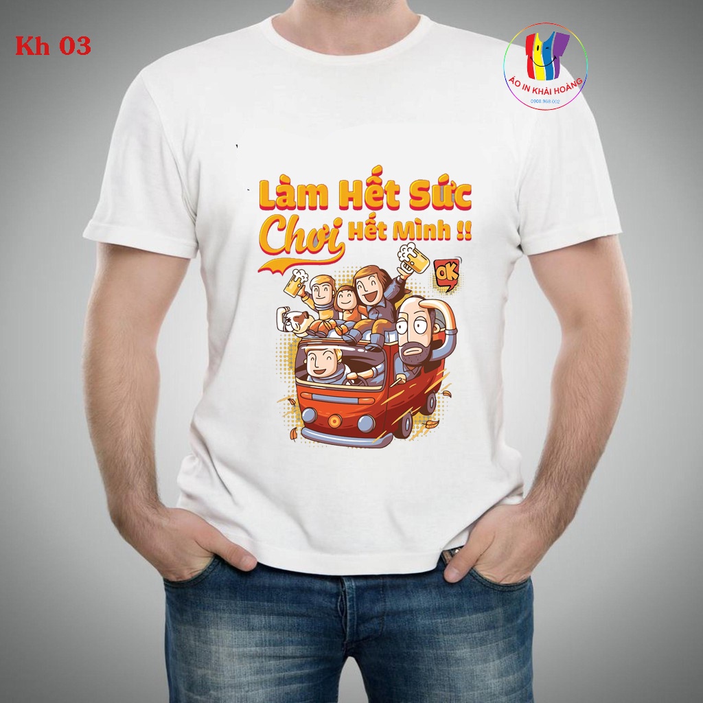 áo thun nhóm in theo yêu cầu đủ size giá rẻ coton co gian thoải mái