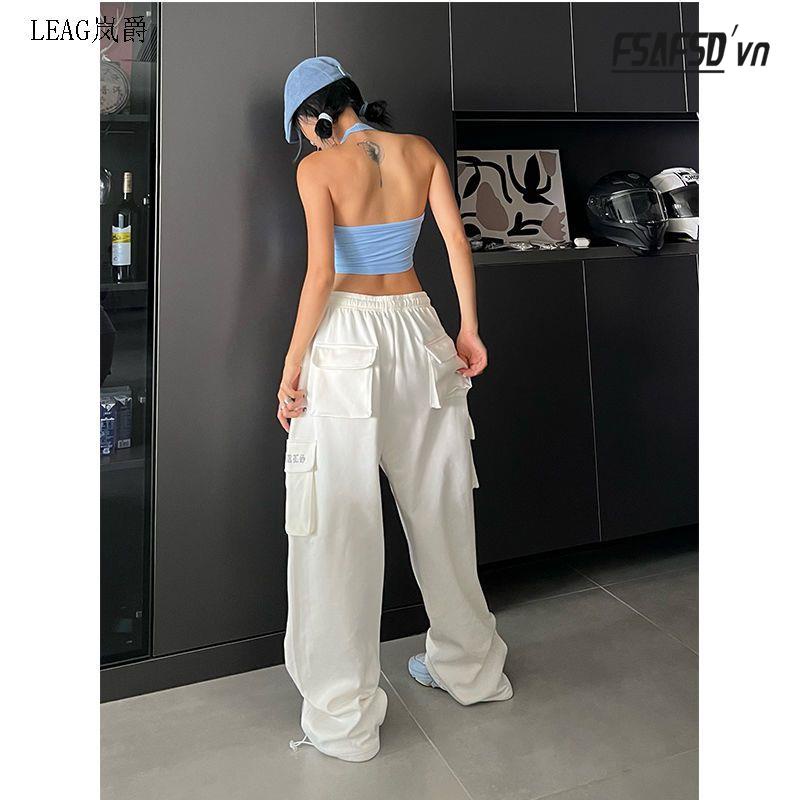 Quần Thể Thao Ống Rộng Thêu Họa Tiết Phong Cách Hip Hop Dành Cho Nữ