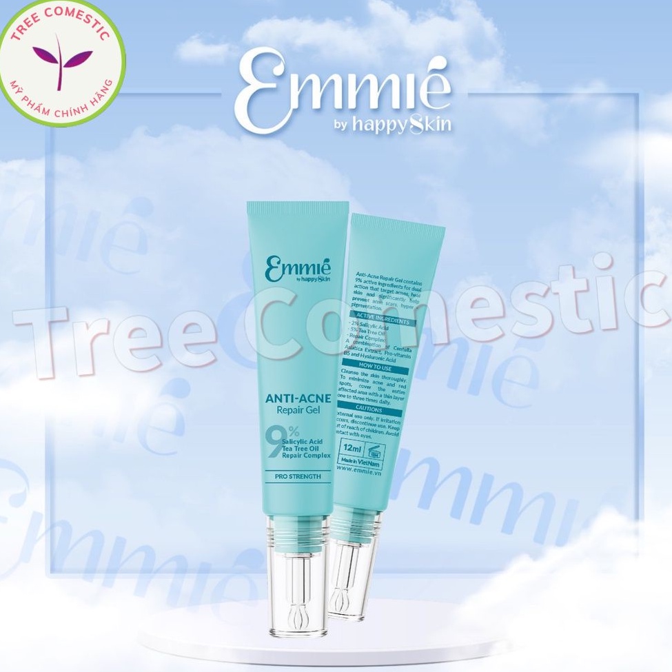 [CHÍNH HÃNG EMMIÉ BY HAPPY SKIN] Gel Giảm Mụn Cấp Tốc, Phục Hồi Màng Lipid, Loại Bỏ Thâm Anti-Acne Repair Gel 12ml