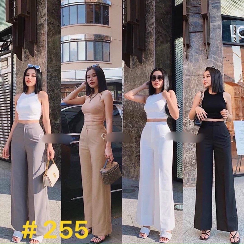 [Hình, video thật] Quần tây nữ suông ống rộng, quần âu công sở, ống suông lưng cao 4 màu, dành cho tuổi teen và công sở | BigBuy360 - bigbuy360.vn