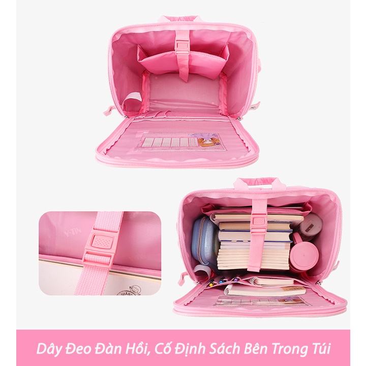 [Size 38 - Loại 1]Balo cho bé gái, bé trai tiểu học form Hộp lưng êm, chống thấm nước, cặp sách học sinh, balo hình elsa