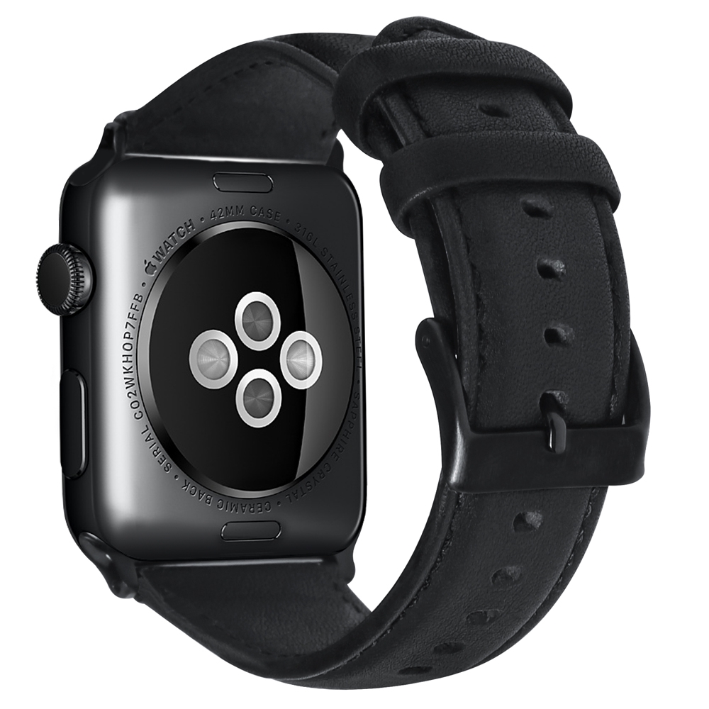 Dây đeo đồng hồ thông minh làm từ da thật thay thế cho Apple Watch 38mm 40mm 42mm 44mm 1 4