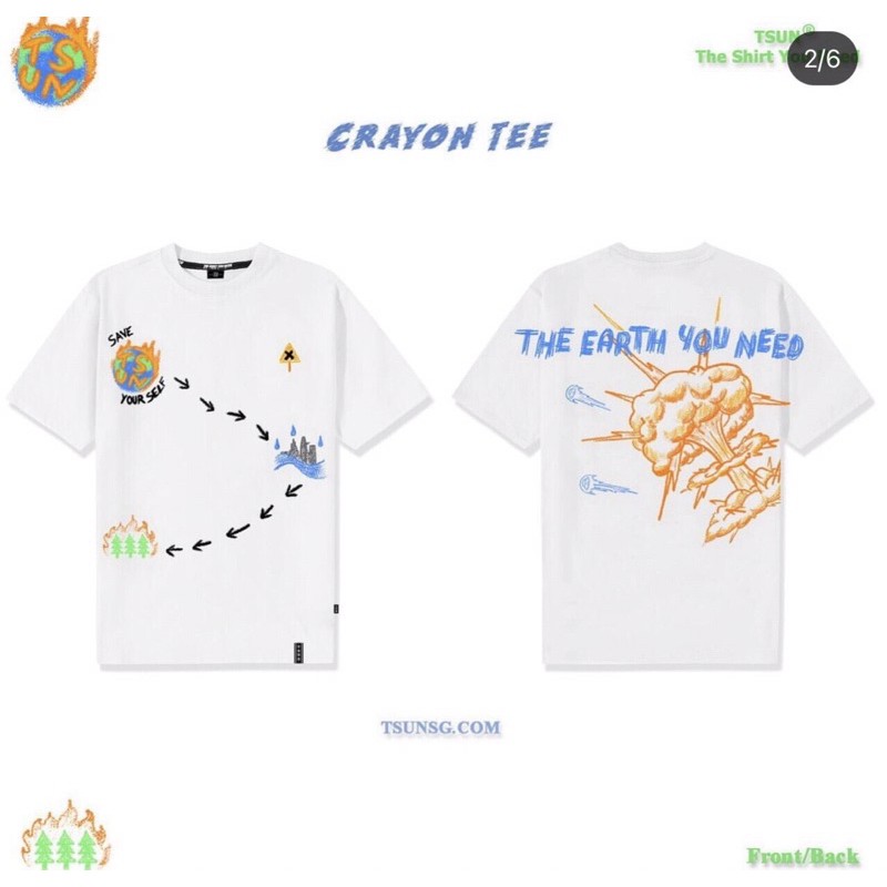 [Clip Thật] Áo Thun Tay Lỡ Crayon Tee