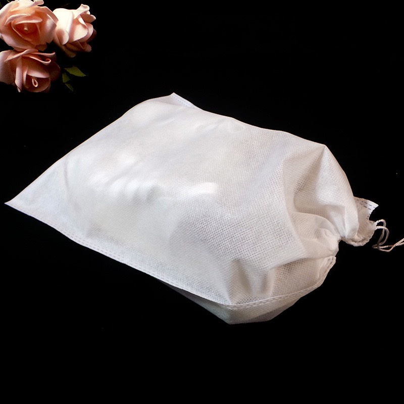 Túi dây rút màu trắng vải không dệt size to đựng giày, quần áo du lịch tiện ích  C243