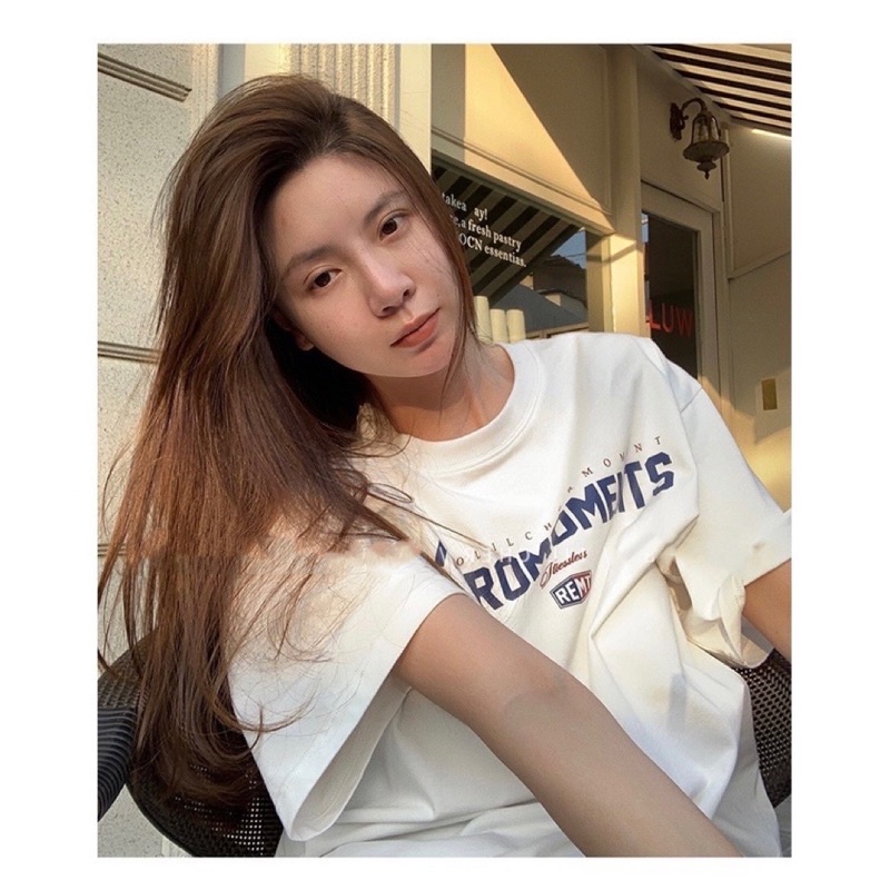 Áo thun phông logo tay nam nữ PINK tay lỡ form rộng RETROMOMENTS Unisex