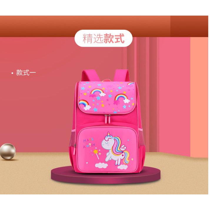 Balo Chống Gù dáng hộp cặp học sinh tiểu học cho bé gái,siêu nhẹ in hình ELSA SOFIA BẠCH TUYẾT TE34