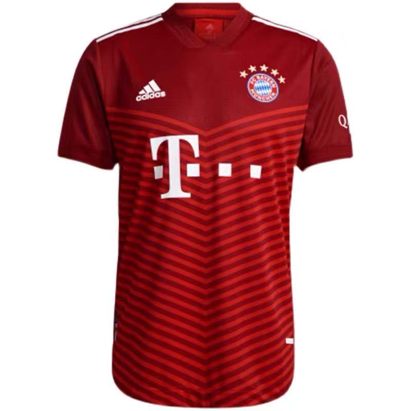 Áo Thun Đá Banh Tay Ngắn Màu Đỏ 21-22 Bayern Chất Lượng Cao Cho Nam