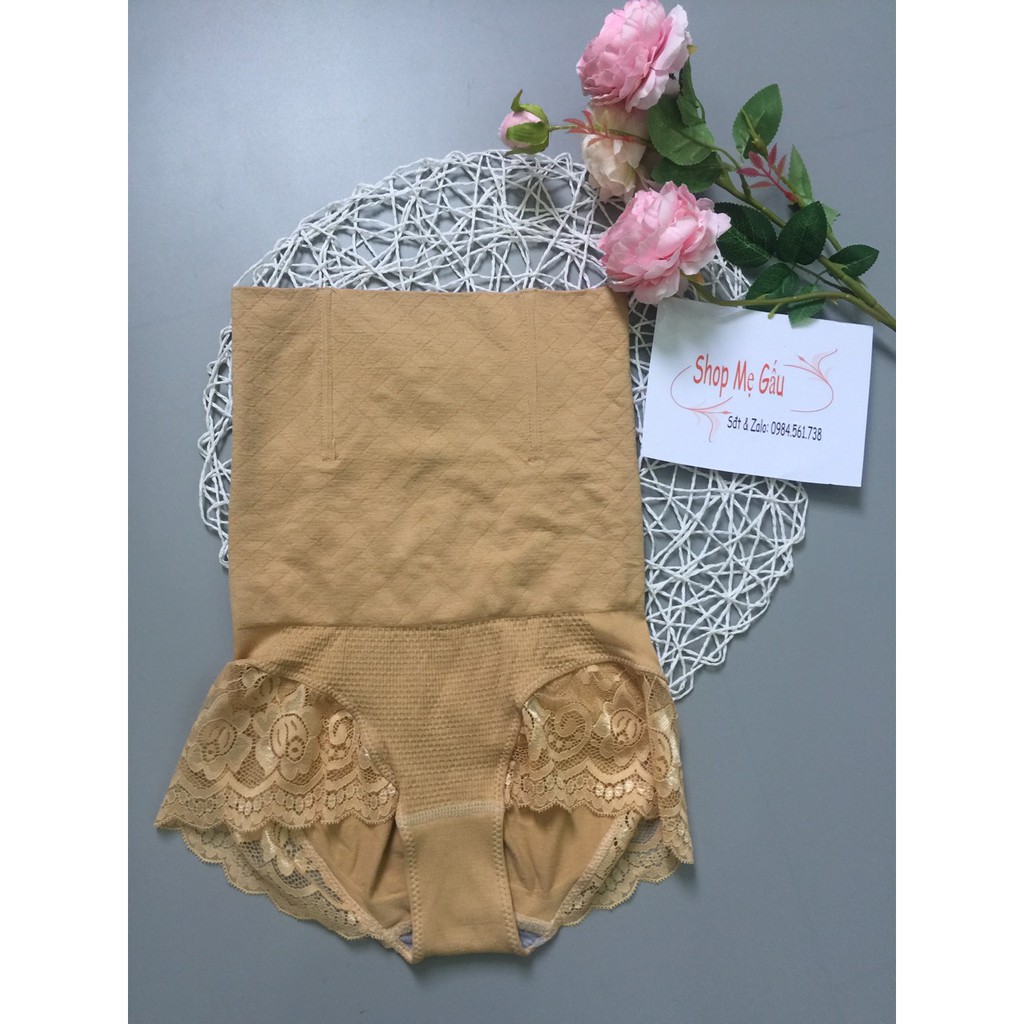 Quần gen nịt bụng viền ren định hình giảm eo,giảm mỡ có thanh chống cuộn_𝐐𝟐𝟓