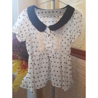 Áo peplum voan công sở (hàng siêu thị Nhật Bản)