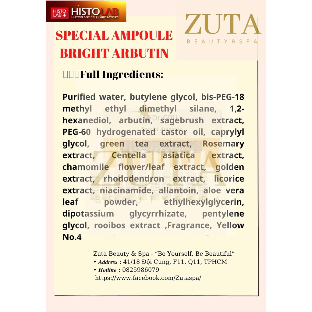 Serum Arbutin, Tinh chất trắng da Arbutin, B3, Dr cpu chuyên dùng với máy đẩy dưỡng chát, máy điện di