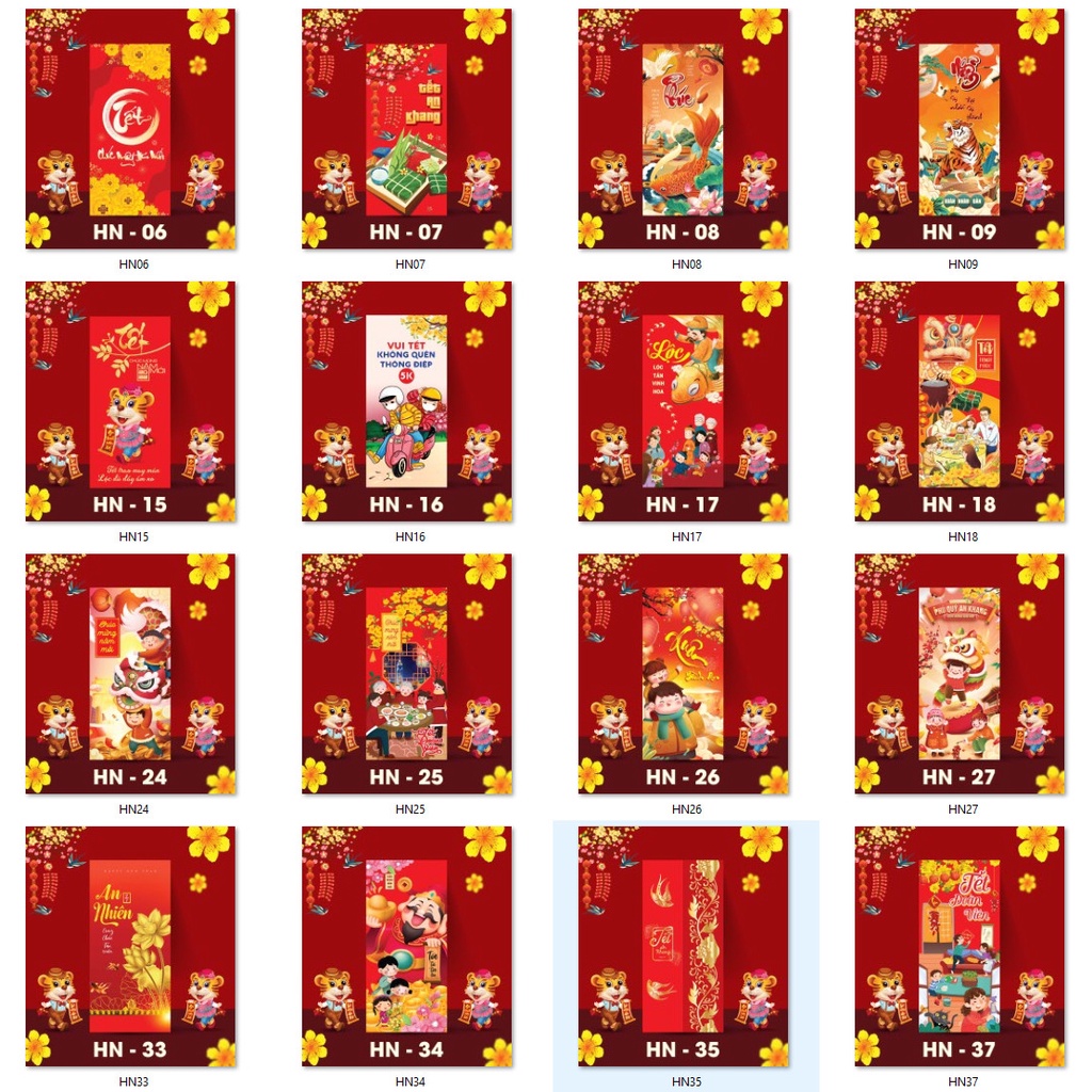 Combo 4000 bao lì xì 2023 nhiều mẫu để lựa chọn, lựa mẫu tùy ý, hàng có sẵn
