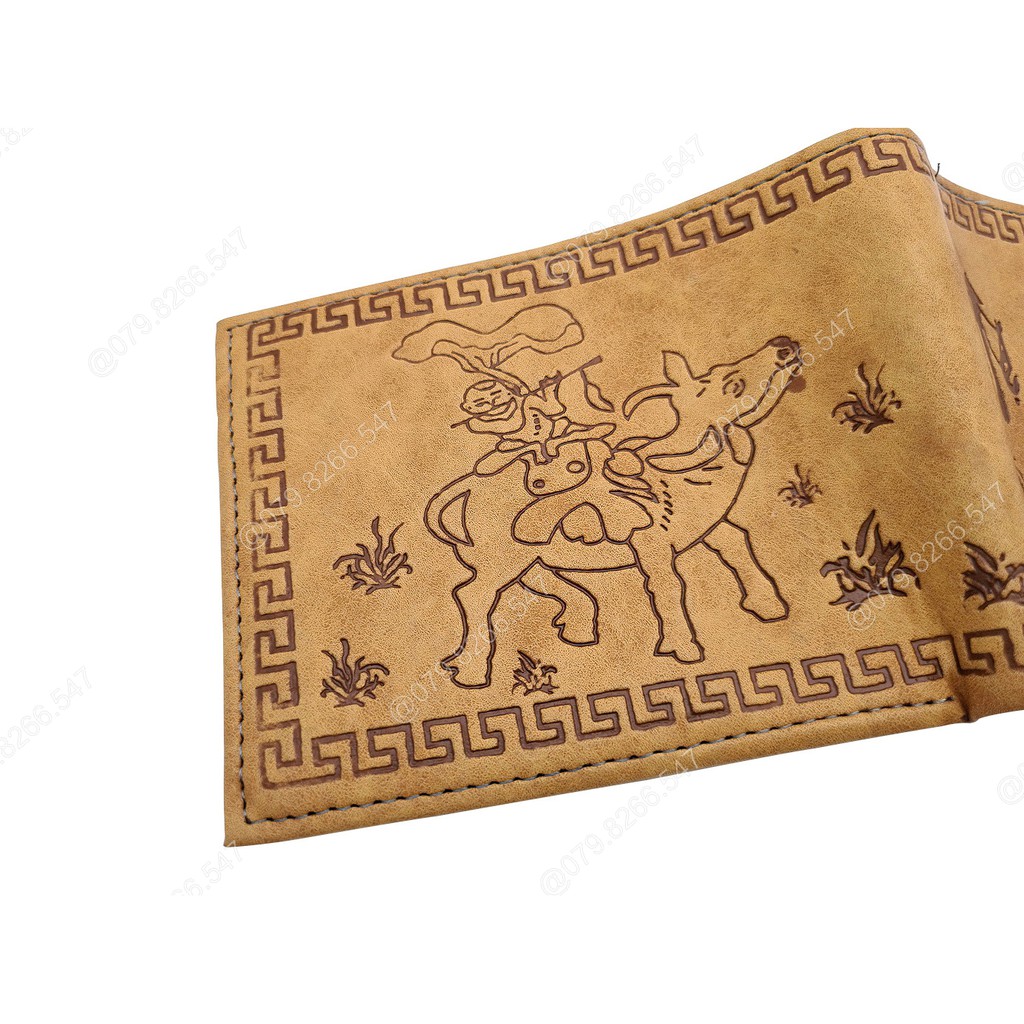 Bóp nam BNGR-642 da PU in hình cha mẹ đẹp mắt | BH 12 tháng