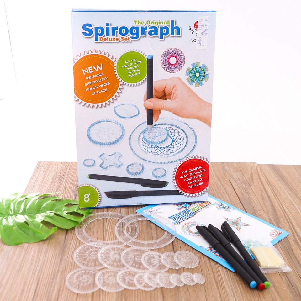 Bộ 27 thước vẽ họa tiết sáng tạo Spirograph -Nâng cao khả năng sáng tạo cho bé