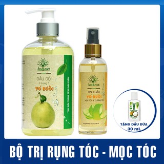 [Chính Hãng] Combo 2 Chai Dầu Gội Trị Rụng Tóc Vỏ Bưởi Amegreen Cao Cấp 600ml Và Serum Mọc Tóc Vỏ Bưởi 100ml
