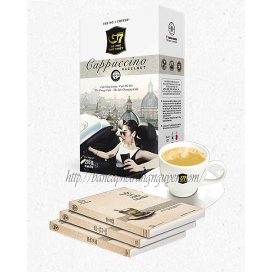 [SenXanh CAFE] Cà phê hòa tan G7 Cappuccino Hazelnut - Hộp 12 gói 18gr Trung Nguyên Legend - Cà Phê Cho Phái Đẹp