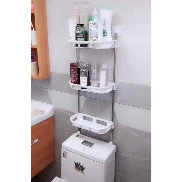 Kệ nhựa đa năng nhà tắm nhà vệ sinh 2,3 tầng kệ bồn cầu tiết kiệm không gian hít chân không gắn tường